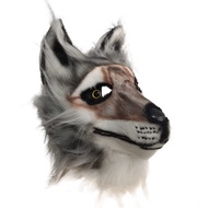 Furry Handsome Cute Wolf Mask Animal Head Mask Novelty Halloween Party Cosplay Costume Props