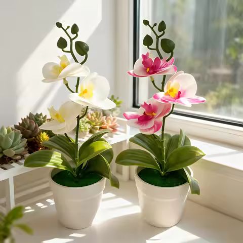 1/2pcs Holiday Fake Orchid Decor for CNY & Valentine's, Fade-Resistant Low Maintenance for Wedding &