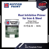 5L Nippon Paint Zinc Phosphate Primer Grey Green Cat Pagar Besi Anti Karat Cat Besi Zinc Primer