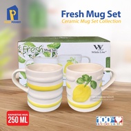 Twin Mug Fresh Mango Ceramic Souvenir Mug Set 2pcs