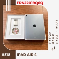 #518 iPad Air 4 FYFQ2 BLUE 64GB WIFI EX INTER CPO