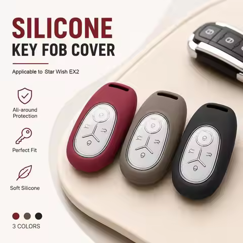 Silicone Protector Key Fob Cover Compatible with ‌2026 Geely Star Wish EX2 Key Fob Protector Keychai