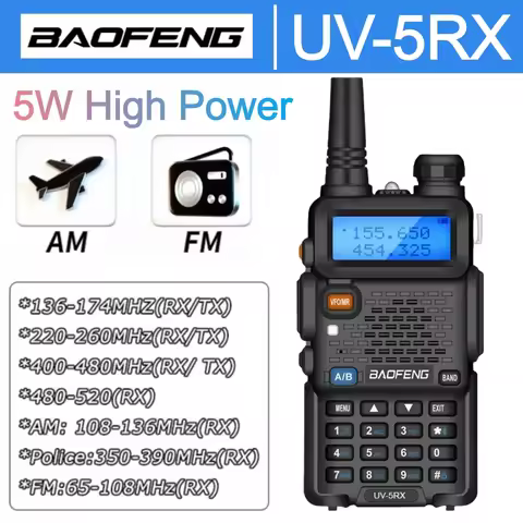 Baofeng Uv-5Rx Air Band 108-136Mhz Rx Ctcss / Dcs Long Range Walkie Talkies Vox Dtmf 128Ch Camping M