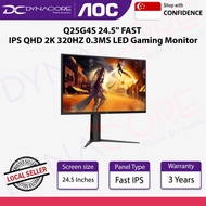 AOC Q25G4S 24.5" FAST IPS QHD 2K 320HZ 0.3MS LED Gaming Monitor - HDMI 2.1x2, DP 1.4 VESA HDR 400