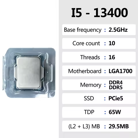 Processador Intel Core CPU i5 13400 2.5GHz LGA1700 10Core 16threads 10nm 13400