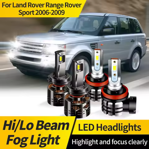 2PCS H7 LED Headlight Bulbs For Land Rover Range Rover Sport 2006 2007 2008 2009 H11 High Low Beam W