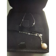 18k White Gold necklace with real pearl