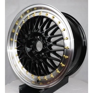 2ZW032 14 15 16 17Inch 4 5 8 10 holes Double PCD Mesh Deep Dish Design Alloy Wheels Rims with Rivets