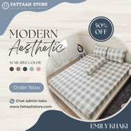 BIG PROMO Sprei 200x200 no 1 Jumbo Aesthetic Emily terbaru set sarung bantal guling serat micro katu
