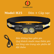 Đèn pin đôi đầu Camplos HS25/HS10 ánh sáng mạnh sáng tỏa vỏ hợp kim điều chỉnh chế độ sáng vô cấp và