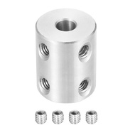 MECCANIXITY Rigid Screw Coupling 6.35mm to 6.35mm Shaft Coupler Connector L25mm x D20mm Steel Joint 