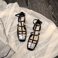 Fullbox warrior metal square toe sandals