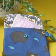 可夾式口罩暫存袋 傻眼貓咪 萬用收納小包