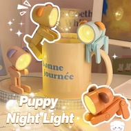 LED Night Light Mini Cute Pet Puppy Light Ins Folding Mini Led Table Light Creative Desk Lamps Desktop Ornament