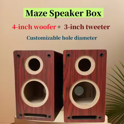 4-inch Woofer 3-inch Tweeter Two-way Empty Speaker Box,Wooden Maze Speaker Box ,2Piece Passive Sound