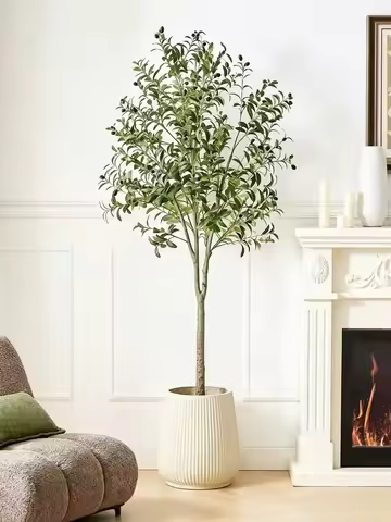 Large Detachable Faux Olive Tree Indoor Floor Decor Artificial Green Olive Tree Ornament for Home Li