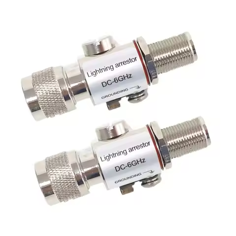 4G LTE Antenna Lightning Arrestor N Type Male to Female 50ohm 0 to 6 GHz for Outdoor Antenna (2pcs)