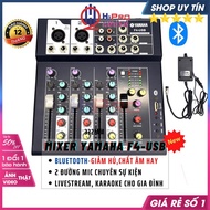 Bộ Trộn Âm Thanh Mixer Yamaha F4-USB Cao Cấp - Bluetooth 4 Kênh-Chuyên Dùng Livestream Karaoke Gia Đ