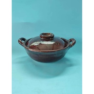 [in stock] Clay Pot Full Glaze Single Handle Double Ear Clay Pot Restaurant Special Clay Pot Rice No