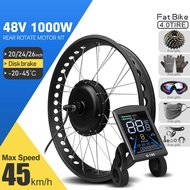 Electric Fat Bike Kit 48V 1000W 4.0Tyre Rear Rotate Hub Motor Wheel Dropout 170/190mm for Snow ebike