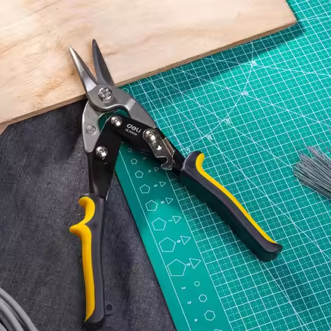Deli Multifunctional Metal Sheet Cutting Scissor Aviation Snip Straight Cutter Scissor Industrial Pr