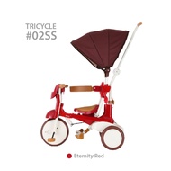 [With Warranty] iimo #02 SS Eternity Red Foldable Tricycle with Canopy for Kids 1 - 4 Years Old
