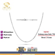 Spesial Sinar Berlian Jewellery - Kalung Emas Putih Asli Italy 750 2