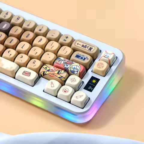 KUXM Meow Holmes 137 Keys PBT Sublimation Keycaps KOA Profile for Mechanical Keyboard DIY