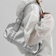 Rivet handbag, Boston pillow bag, biker bag for women