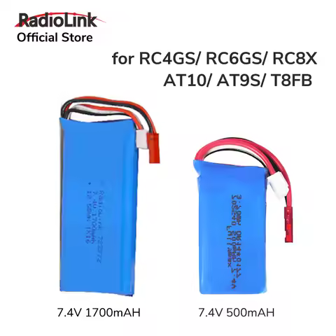 Radiolink 1700mAH 2S Battery for Transmitters RC8X & FULLYMAX 7.4V 2S 600mAh Lipo JST Connector for 