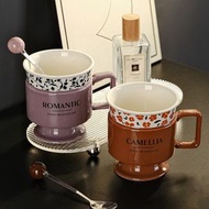 陶瓷咖啡杯 （紫小碎花+彩盒）馬克杯 喝水杯 咖啡杯