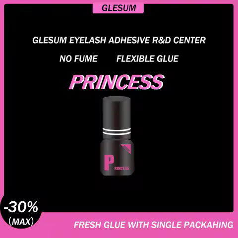 Glesum Eyelash Glue Princess 0.5s-1s Dry Oil And Water Resistant Retention time 7-9 Weeks Soft Eyela