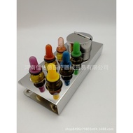Dental dropper bottle Stainless steel stand dropper bottle 6Brown Dropper Bottle Set Handmade colorf