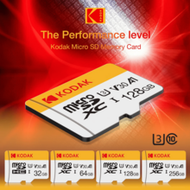 Kodak 256GB 128GB 64GB 32GB MicroSDXC Memory Card, Class10 High Speed U3 V30 A1 TF SD Flash Card