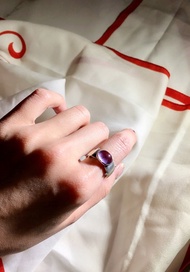 復古紫水晶銀戒指