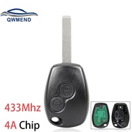 Qwmend 4A Chip 2B Remote Car Key Renault Trafic Twingo Symbol Dacia
