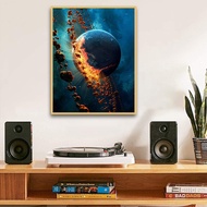 Universe Earth Planet Painting Outer Space Poster Room Aesthetic Decoration Painting Wall and Art Pa
