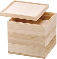 J-kitchens Excursion Lunch Box, Made in Japan, 3 Tiers, Wooden, 7.5 Inches, Paulownia Frame, White W