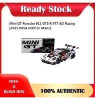 [100% Authentic] Mini GT Porsche 911 GT3 R #77 AO Racing (2025 IMSA Petit Le Mans)