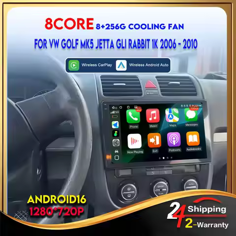 Car Radio For VW Golf Mk5 Jetta GLI Rabbit 1K 2006 - 2010 Carplay Android Auto Wireless Multimedia P