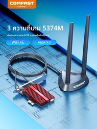 Comfast | อะดัปเตอร์เครือข่ายไร้สาย Gigabit Tri-Band WiFi6 PCIE