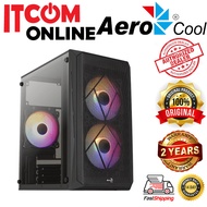 AEROCOOL CS-107 MATX CASING WITH 2 RGB FAN (CS-107-A-BK-V2) BLK