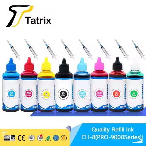 Tatrix CLI-8 CLI8 refillable ink compatible for canon Pixma Pro-9000 PRO-90000 Mark II printer