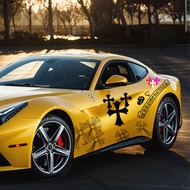 Chrome*Hearts Car Sticker Cross Car Modification Personalized Body Triangle Window Motorcycle Reflec