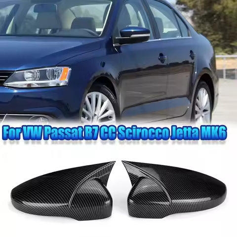 2X Side Wing Mirror Cover Caps For VW JETTA MK6 Volkswagen Passat B7 Scirocco Beetle CC Eos Rearview