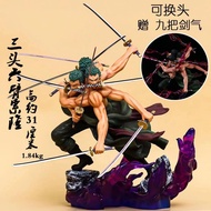 Three-headed Six-Armed Zoro One Piece GK Wano Country Asura Nine Swords Sauron Figure Ornaments