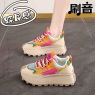 #刷音春季超火增高阿甘运动鞋厚底小众拼色网面老爹鞋,, Brush Sound Spring Super Hot Heightening Forrest Gump Sneakers Thick-Sol