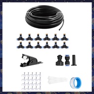 (F  Z)Garden Sprinkler 33FT(10M), DIY Misting Line, 12Pcs Brass Nozzle (3/4inch), Garden Greenhouse 