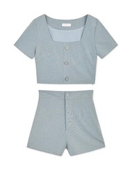 台灣 Air Space  淺藍色短袖上衣短褲套裝
