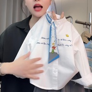 COD 20262025Year Boys Spring Autumn New Style Pure Cotton Plaid Printed Shirt Fashion Preppy Style T